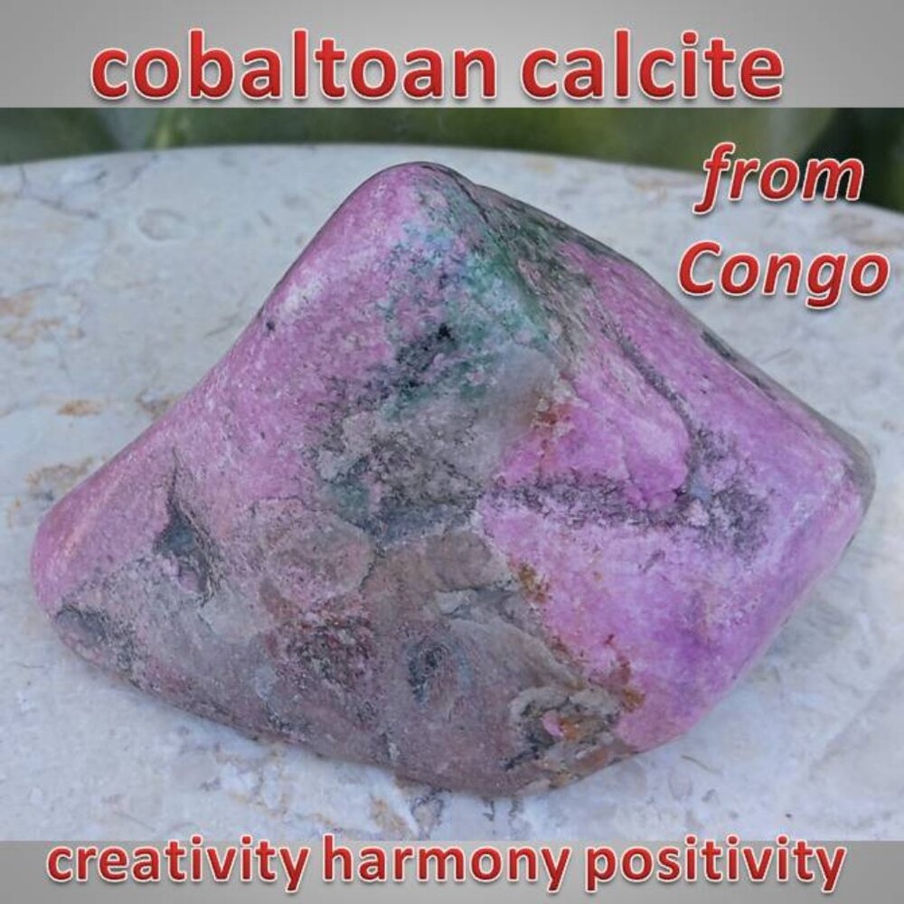 cobaltoan calcite from CONGO polished chunk 01 positivity HARMONY love